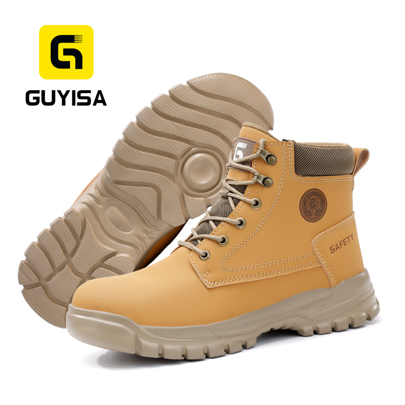 GUYISA Safety Boot Series Light and Convenient European Standard Steel Toe Yellow Color Safety Shoes